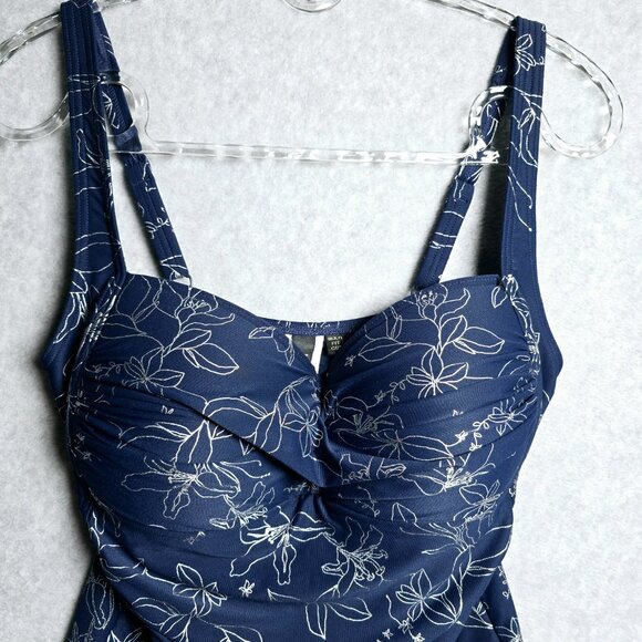 Niptuck Womens Twist Front Tummy Control Multi-fit Cup One Piece Swimsuit Size 8 - Picture 2 of 12